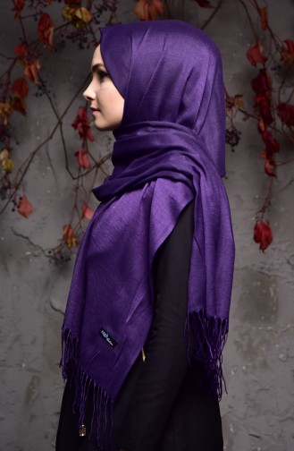 Plain Thin Pashmina Shawl 901405-12 Dark Purple 901405-12