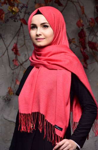 Einfacher Pashmina Schal 901405-20 Koralle 901405-20