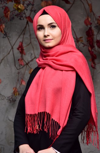 Plain Thin Pashmina Shawl 901405-20 Coral 901405-20