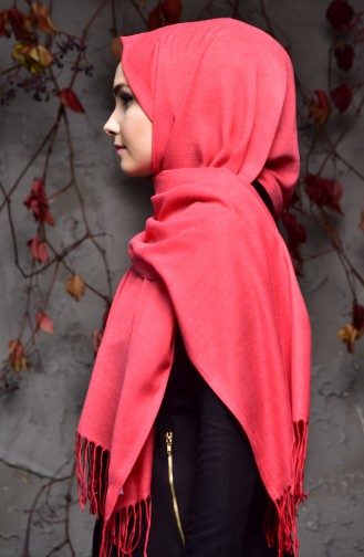 Plain Thin Pashmina Shawl 901405-20 Coral 901405-20