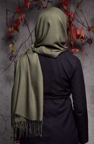 Düz Kalın Paşmina Şal 901406-03 Haki 901406-03