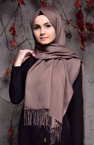 Plain Thick Pashmina Shawl 901406-05 Mink 901406-05