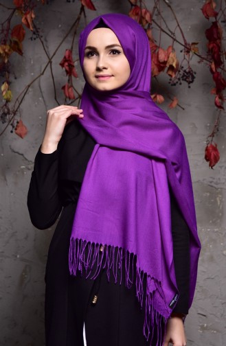 Plain Thick Pashmina Shawl 901406-17 Purple 901406-17