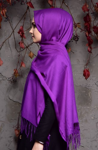 Plain Thick Pashmina Shawl 901406-17 Purple 901406-17