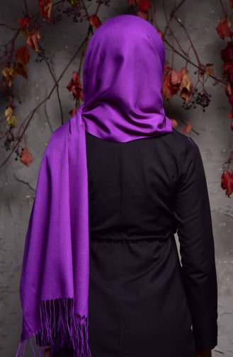 Plain Thick Pashmina Shawl 901406-17 Purple 901406-17