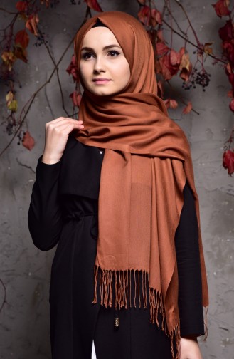 Plain Thick Pashmina Shawl 901406-24 Taba 901406-24