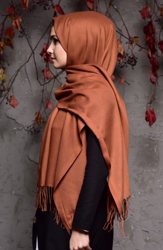 Plain Thick Pashmina Shawl 901406-24 Taba 901406-24
