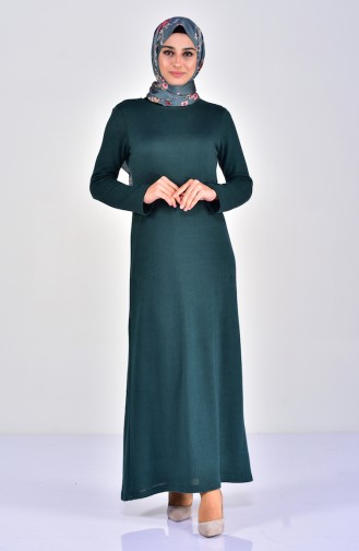 Grün Hijab Kleider 7218-05