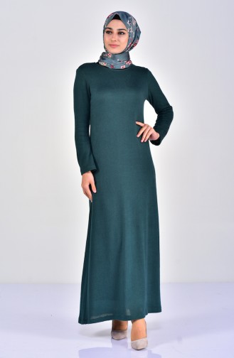 Grün Hijab Kleider 7218-05