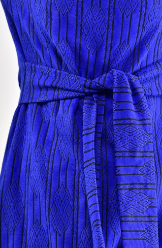Authentisches Muster Kleid 7102-02 Saks Schwarz 7102-02