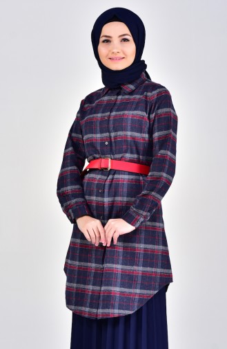 Ekose Tunik 2470-01 Bordo