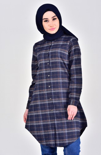 MIHRISAH Plaid Tunic 2470-02 Mink 2470-02