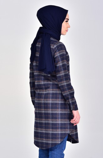 MIHRISAH Plaid Tunic 2470-02 Mink 2470-02