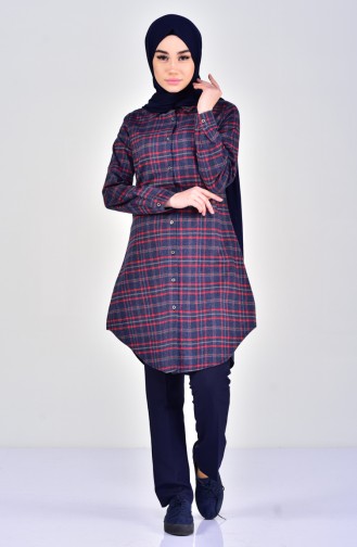 Ekose Tunik 2471-03 Bordo