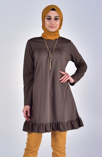 Tunic with Necklace 1500A-04 Khaki 1500A-04