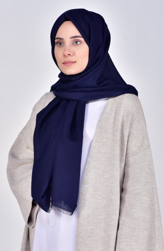 Plain Cotton Shawl 19045-02 Navy 19045-02