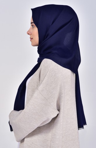 Plain Cotton Shawl 19045-02 Navy 19045-02