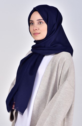 Plain Cotton Shawl 19045-02 Navy 19045-02