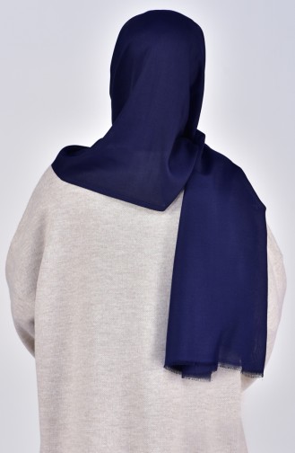 Plain Cotton Shawl 19045-02 Navy 19045-02