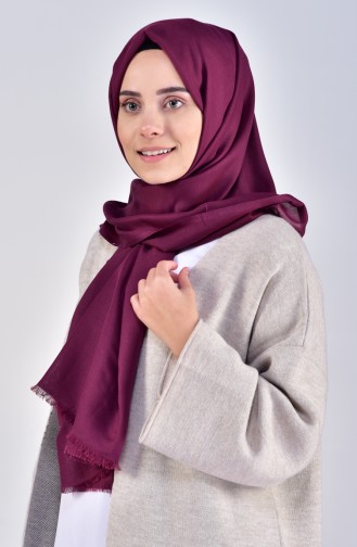 Plain Cotton Shawl 19045-10 Plum 19045-10