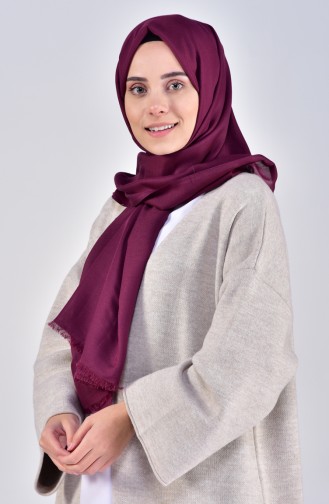 Plain Cotton Shawl 19045-10 Plum 19045-10