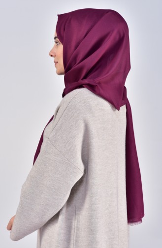 Plain Cotton Shawl 19045-10 Plum 19045-10