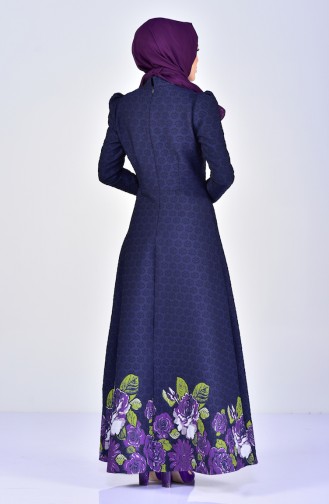 Patterned Dress 7222-01 Purple 7222-01