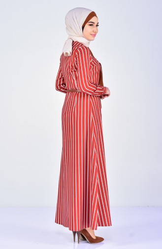 Striped Belt Dress 5002-02 Taba 5002-02