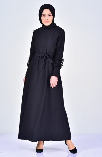 Laced Belted Dress 5012-01 Black 5012-01