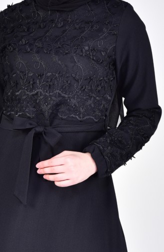 Laced Belted Dress 5013-03 Black 5013-03