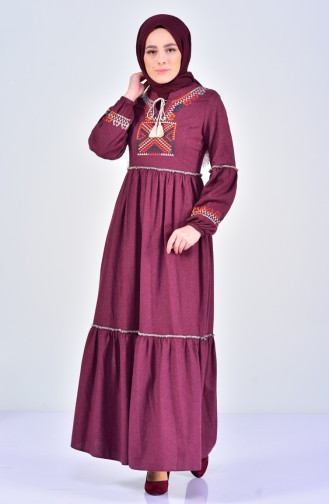 Embroidered Dress 2004-02 Bordeaux 2004-02