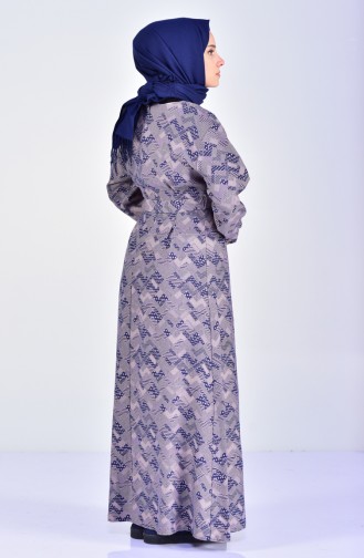 فستان بتصميم حزام للخصر وازرار 2005-03 لون وردي 2005-03