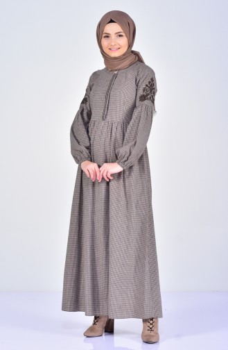 Brown Hijab Dress 2033-03