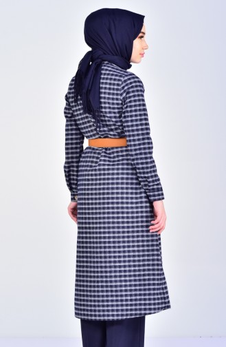 Buttoned Long Tunic 2013-04 Navy 2013-04