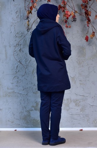 Zippered Tracksuit Suit 18108-02 Navy 18108-02