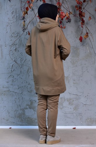 Zippered Tracksuit Suit 18108-05 Light Brown 18108-05