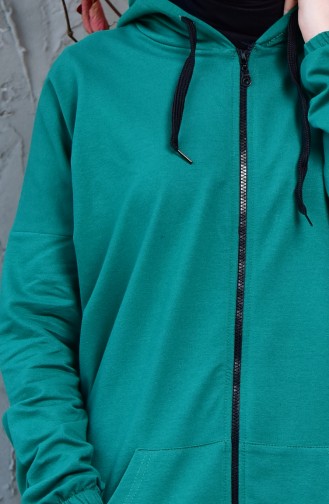 بدلة رياضية بتصميم سحاب 18108-07 لون اخضر زُمردي 18108-07