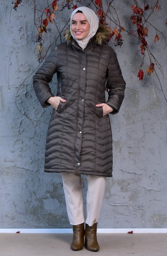 Large Size Padded Coats 3017-01 Dark Khaki 3017-01