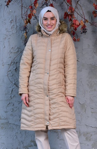 Large Size Padded Coats 3017-08 Beige 3017-08