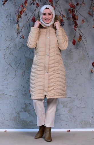 Large Size Padded Coats 3017-08 Beige 3017-08