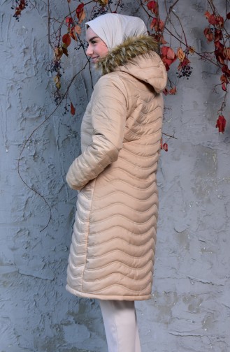 Large Size Padded Coats 3017-08 Beige 3017-08