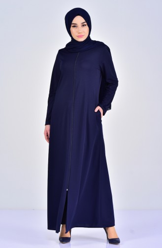 EFE Zippered Abaya 0056-01 Navy Blue 0056-01