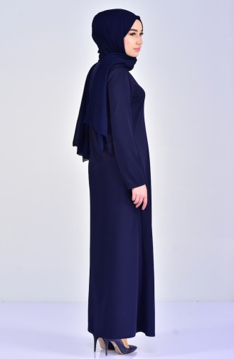 EFE Zippered Abaya 0056-01 Navy Blue 0056-01