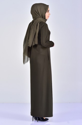 Abaya a Fermeture 0056-02 Khaki 0056-02