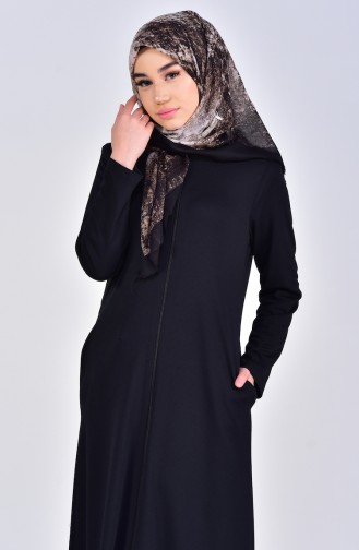 Abaya mit Reissverschluss 0056-03 Schwarz 0056-03