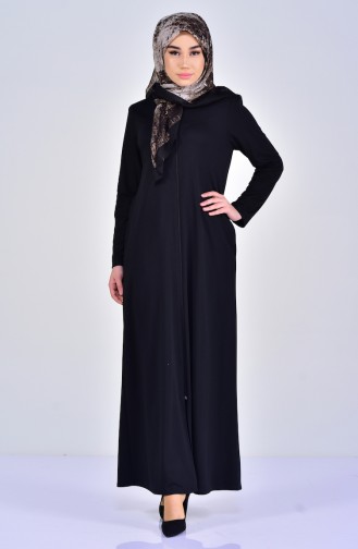 Abaya a Fermeture 0056-03 Noir 0056-03