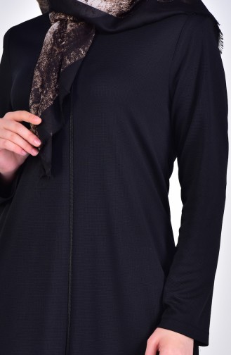 Zippered Abaya 0056-03 Black 0056-03