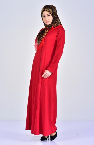 Abaya mit Reissverschluss 0056-04 Weinrot 0056-04