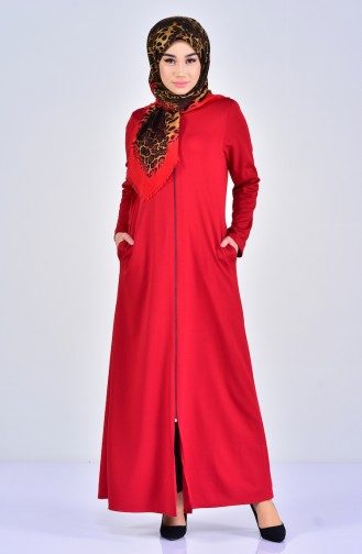 Abaya mit Reissverschluss 0056-04 Weinrot 0056-04