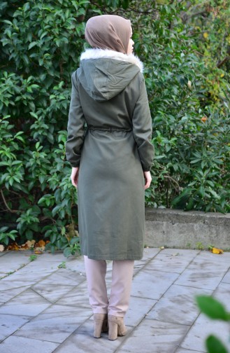Caban Taille Plissée 4019-06 Vert Khaki 4019-06